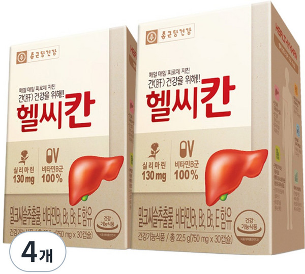 종근당건강 헬씨칸, 30정, 22.5g, 4개