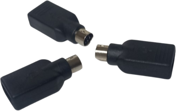 브룸허브 USB PS2 마우스 변환잭, 검정색, 3개