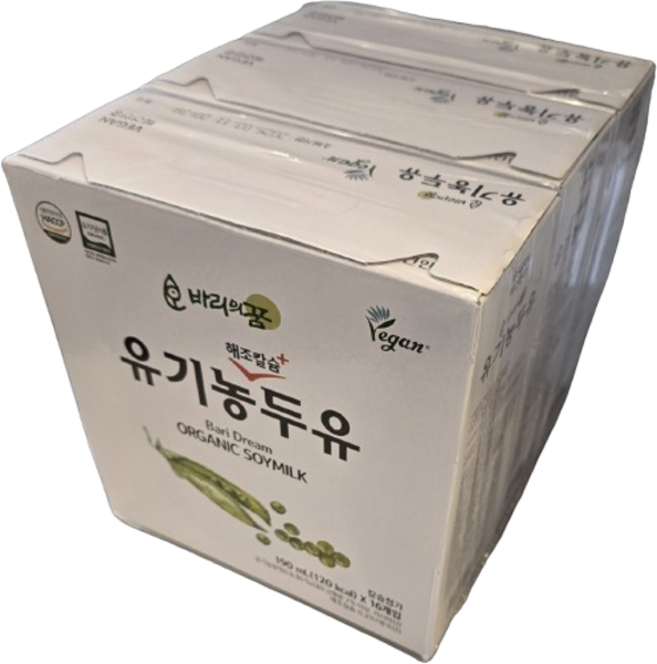 바리의꿈 유기농 두유 Non GMO 유기농콩 비건인증 해조칼슘 어린이두유 아침식사대용, 48개, 190ml