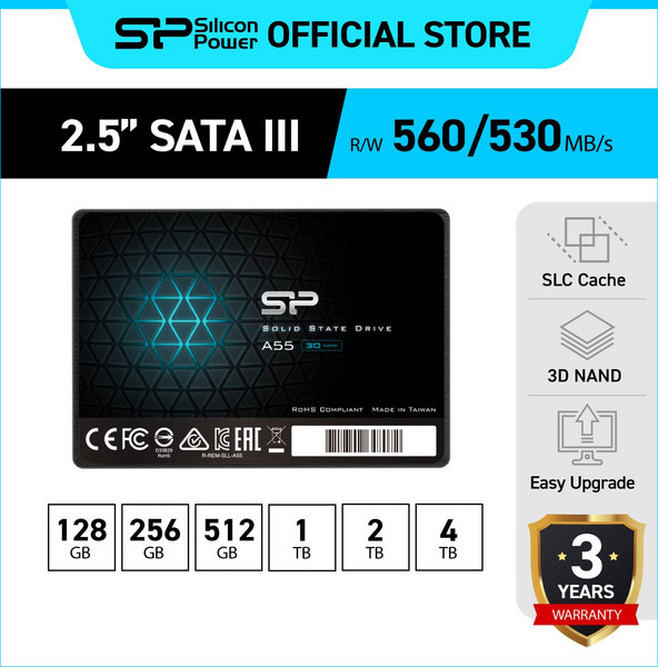 실리콘파워 Silicon Power Ace A55 3D NAND 2.5 SATA3 SSD, 2TB