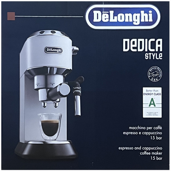 드롱기 데디카 에스프레소머신 EC685 커피머신 화이트 매탈 블랙, EC685W