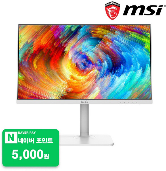 MSI 24인치 모니터 FHD 100Hz IPS 피벗 화이트 PD15W 무결점 MD2412PW, MD2412PW 화이트