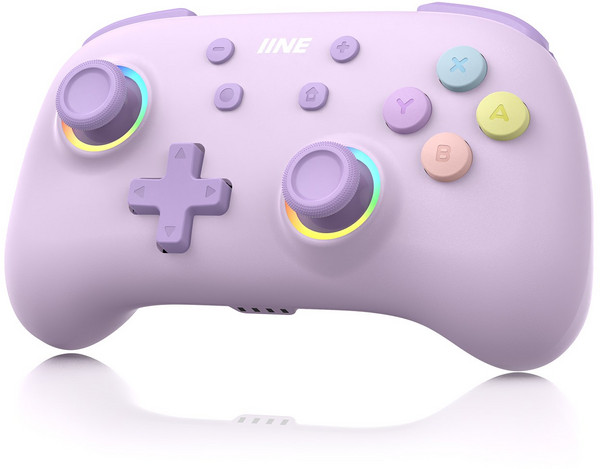 이이네 캔디 팝 무선 컨트롤러 NFC 아미보 지원 터보 매그로 설정 RGB 라이트 지원 게임 컨트롤러 Switch/PC/Android/IOS와 호환, 퍼플, 1개
