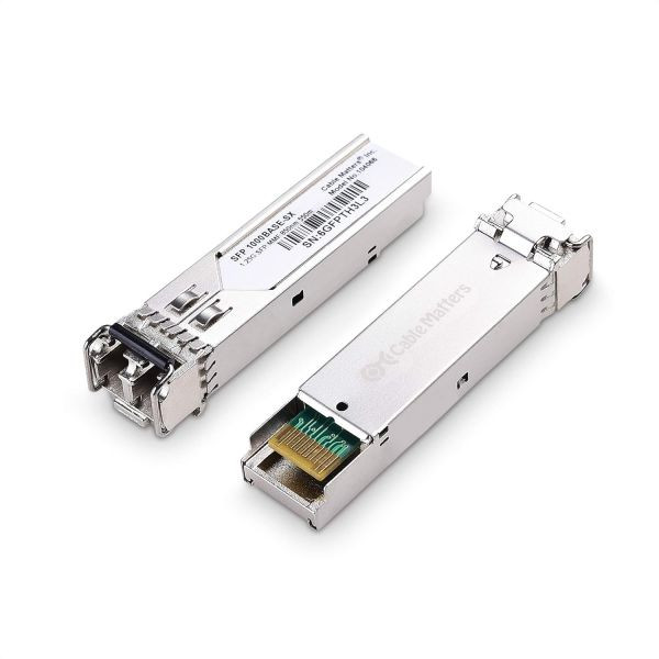 케이블 매터스 2팩 1000BASE-SX SFP에서 LC 멀티 모드 1G 광 트랜시버 모듈Cisco Ubiquiti TP-Link Huawei Mikrotik Netgear S, 케이블 매터스 2팩 1000BASE-SX SFP에서 L