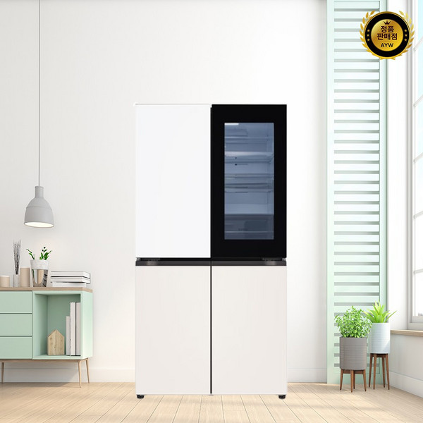 [색상선택형] LG전자 오브제 870L 양문형 디오스 냉장고 메탈 방문설치, T875MHE312