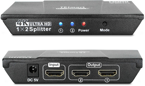 티이스마트 HDMI 2.0 4K 60Hz 2포트 분배기, HSP0102A1U