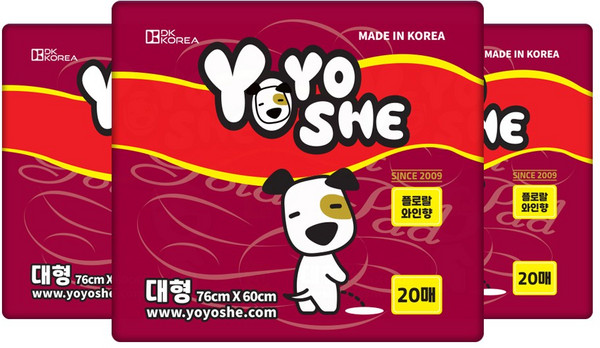 요요쉬 반려견용 배변패드 플로랄와인향, 20개입, 3개