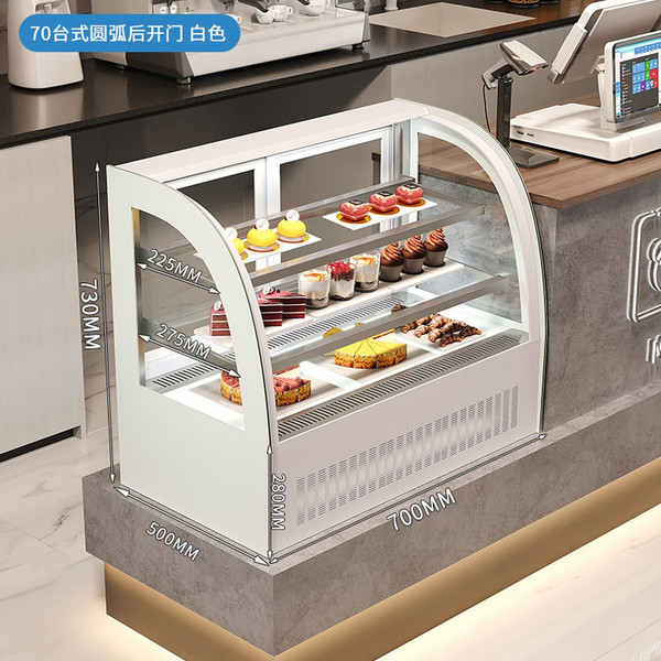 카페쇼케이스 디저트 쇼케이스 냉장고 공랭식 후개문 제과점 직각 전시 테이블 보관 가게, 70 50 73 탁상용 곡면 후트임