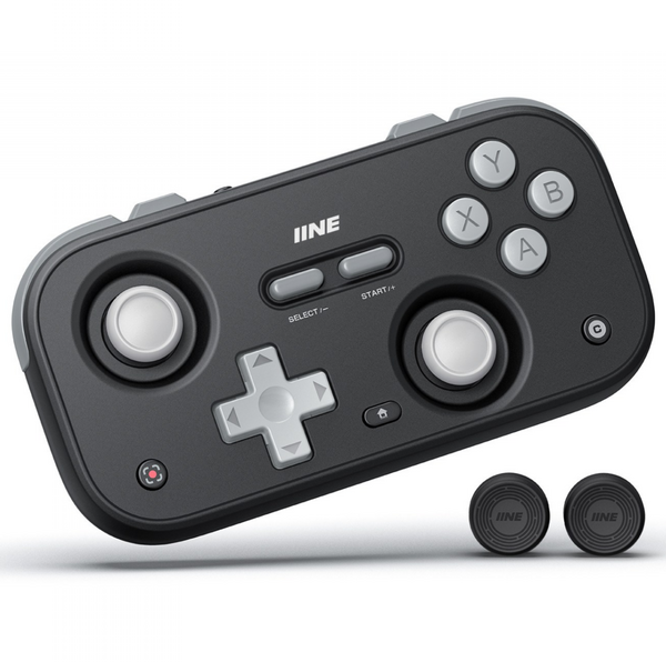 이이네 레트로 포켓 게임 컨트롤러 닌텐도 스위치 컨트롤러 홀 센서 조이스틱 Switch/PC/iOS/Android/차량 호환 게임 패드, 블랙+그레이, 1개, L1032