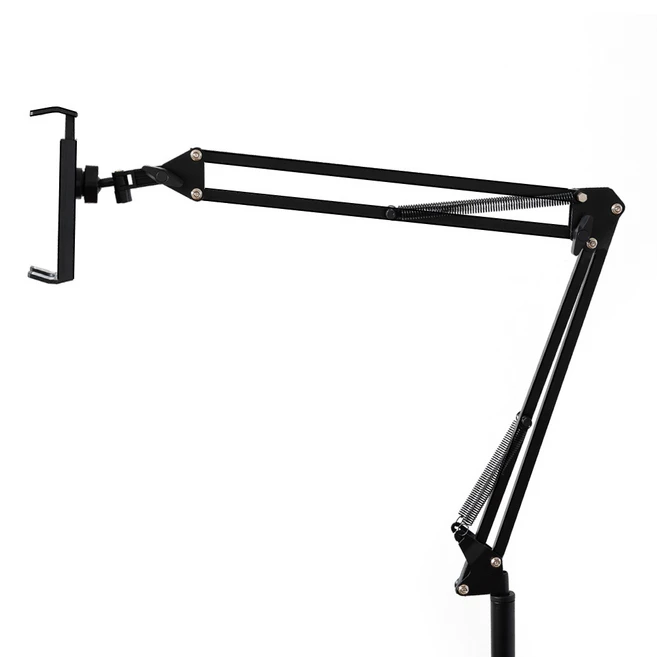 홈플래닛 140cm 자바라 스탠드 탭 패드 태블릿 스마트폰 거치대 대형, 블랙, 1개