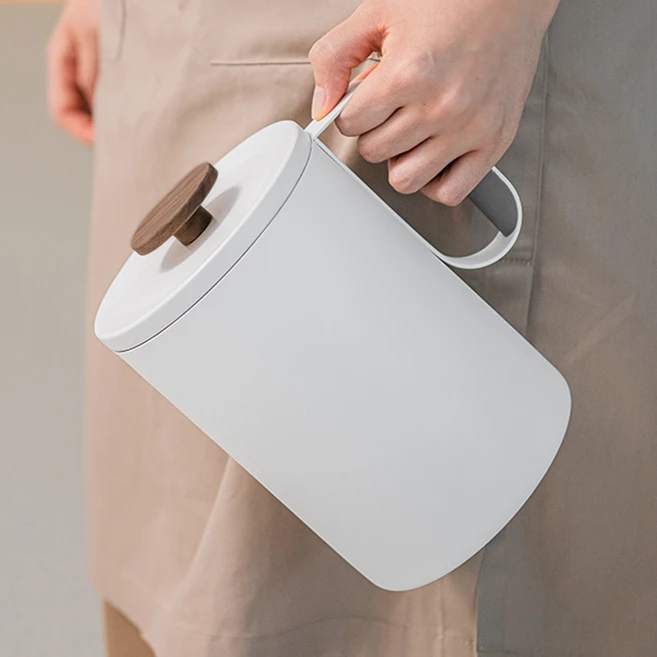 르메이드 스테인레스 음식물 쓰레기통, 화이트, 2L (126 x 191mm), 1개