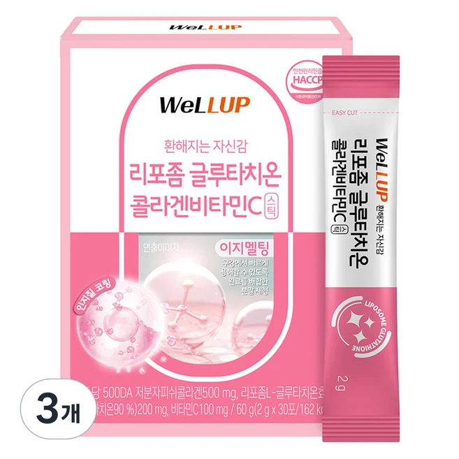 웰업 리포좀 글루타치온 콜라겐비타민C, 30회분, 60g, 3개