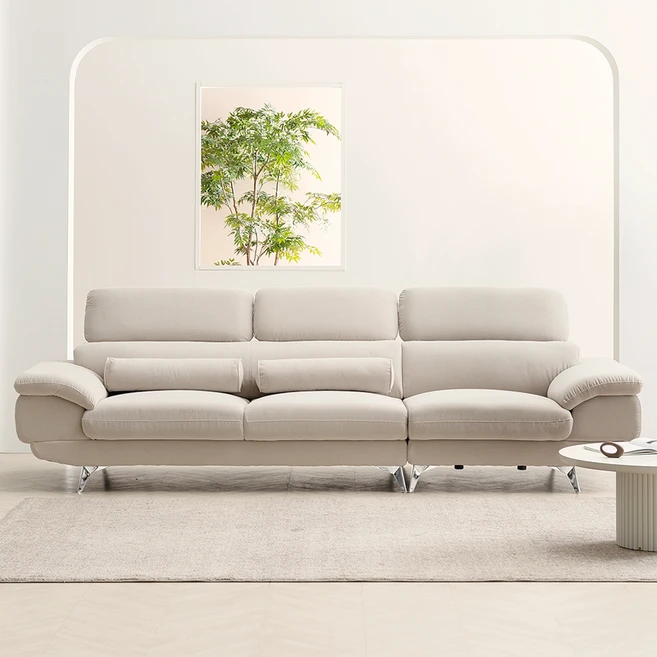 웰퍼니쳐 몬스터 프리미엄 타이보 아쿠아텍스 패브릭 소파 4인용 방문설치, 오트밀베이지