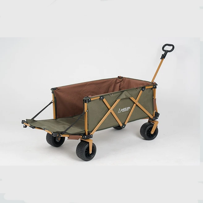 [판매1위] 안델센 V3 울트라 캠핑 웨건(뒷문개방형) 4종 컬러 출시 (광폭타이어 바퀴분리 세척 3단핸들 저소음 견고성 강화), 카키, 1개