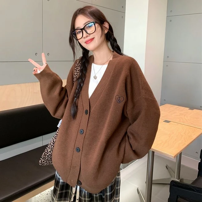 만자천홍 빅사이즈 브이넥 가디건 K-S1