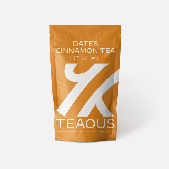 TEAOUS (티어스) 대추 시나몬 차 대추씨, 대추시나몬차 2팩, 2개, 18개입, 5g