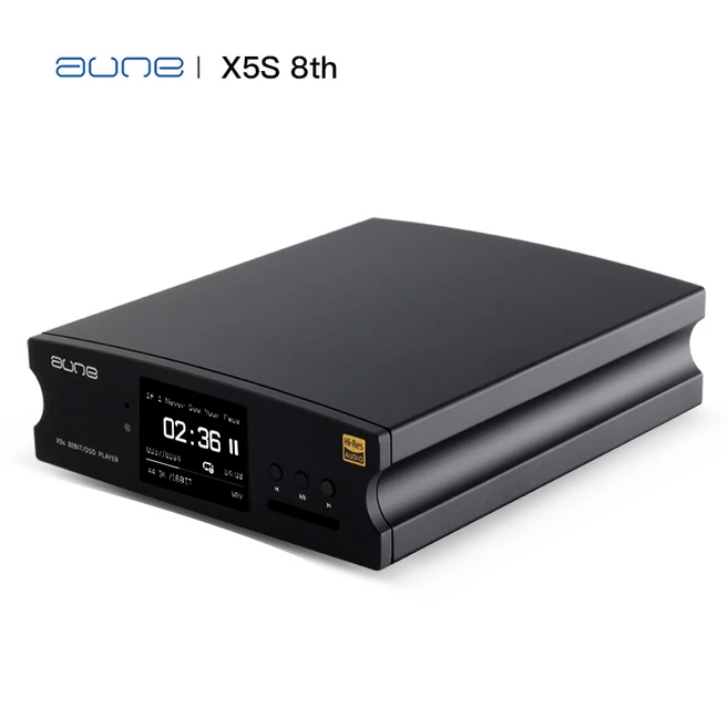 Aune X5s 8th Anniversary Edition 음악 디지털 플레이어 블루투스 디코더 턴테이블 하이파이 무손실 32비트 768k DSD512 음악 플레이어, Silver, 02 Silver