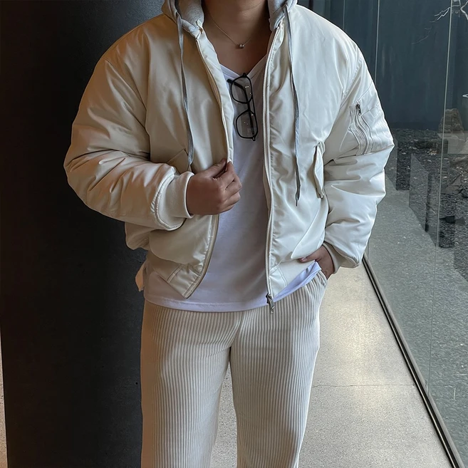 [남자다잉] 엔모 후드 탈부착 항공 점퍼 패딩