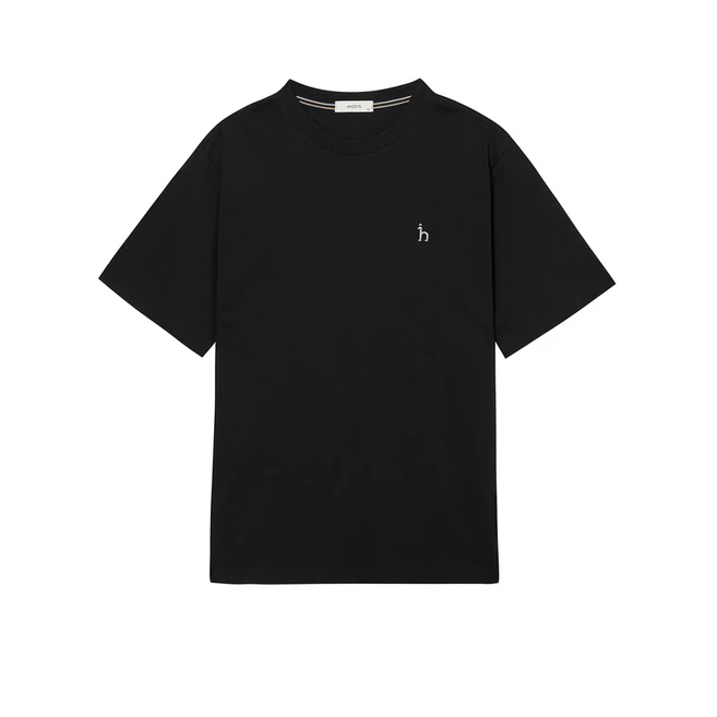 23FW [스테디셀러]블랙 단색 면혼방 반팔티셔츠 WHTS3C501BK