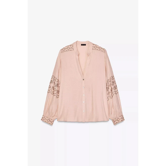 ZARA 자라 펀칭 자수 셔츠 블라우스 4387032 712