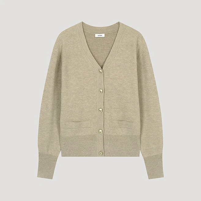 쉬즈미스 울 베이직 브이넥 가디건 SSKCDO42110 ME