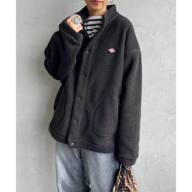 일본 2024 가을과 겨울 Danton Diamond- 형태의 편지 자수 싱글 -브레스트 버클 쉐이크 Fleece Outer