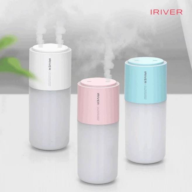 아이리버 가습기 듀얼 저소음 차량용 미니 사무실 소형 무드등 아이방 IDH-550, 밀키화이트