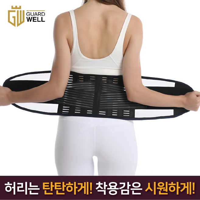 가드웰 고탄력 통기성 메쉬 허리보호대, 블랙, 1개