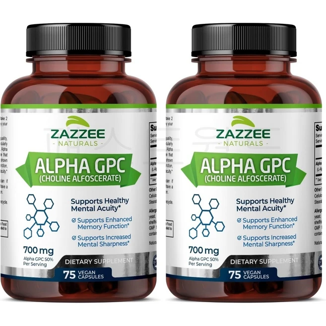 Zazzee 콜린알포세레이트 Alpha gpc 700mg 75캡슐 x2, 2개