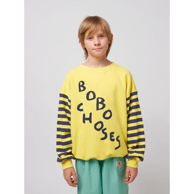 보보쇼즈 25SS 아동 맨투맨 Diagonal Bobo Choses sweatshirt B125AC039