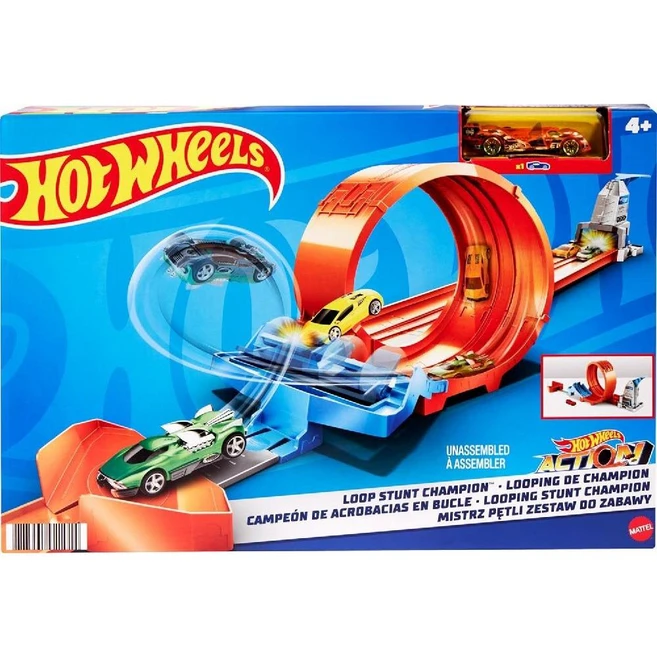 핫휠 Hot Wheels 장난감 자동차 트랙 세트 루프 스턴트 챔피언 더블 카 런처가 있는 듀얼 레이싱