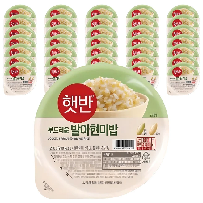 햇반 발아현미밥, 210g, 36개
