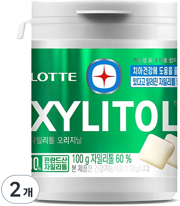 롯데자일리톨 오리지날, 100g, 2개