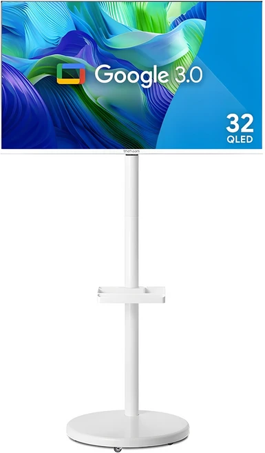 더함 FHD QLED 구글 스마트 TV 리얼 화이트에디션 + 삼탠바이미 스탠드 라이트 세트, 81cm(32인치), NA321QLED VA SH 2024C WHITE, 스탠드형, 고객직접설치