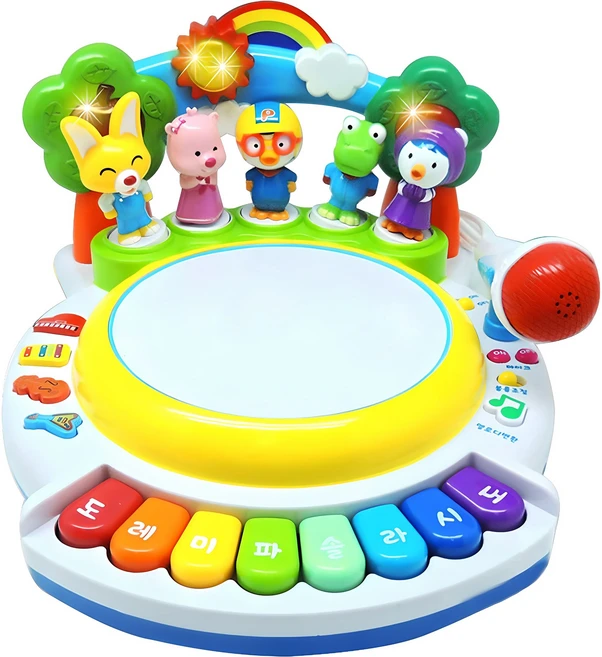 주영 뽀로로 빙글빙글 춤추는 노래방 완구, 혼합 색상, 1개