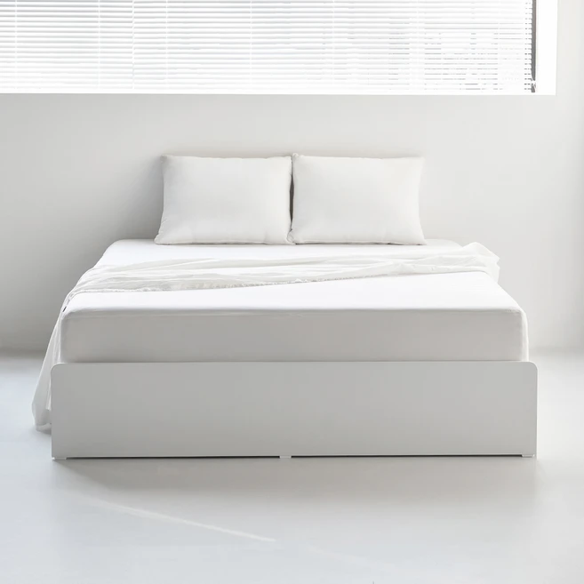 도모 라베노 무헤드 3단 수납형 침대 프레임 단품 방문설치, 화이트