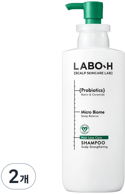 라보에이치 약산성 두피강화 비건 기능성샴푸, 400ml, 2개
