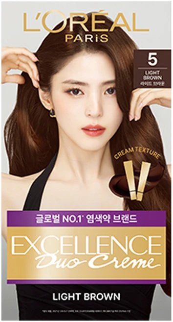 로레알파리 NEW 엑셀랑스 듀오크림 염모제, 5호 라이트 브라운, 1개