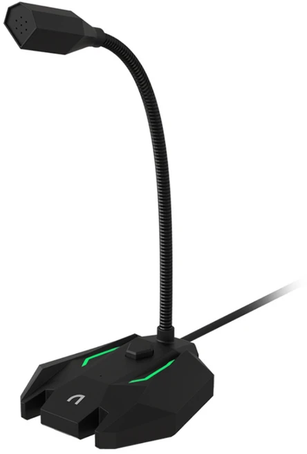 앱코 MP50 게이밍 스탠드 마이크, 고감도 컨덴서, RGB LED, 생생한 사운드, 블랙
