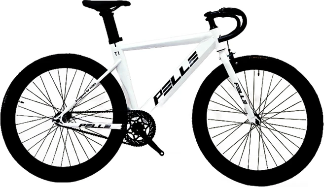 펠레스포츠 펠레바이크 픽시 T1 경량 카본스틸 픽시자전거 48S, Glossy White + Black, 1개, 160cm