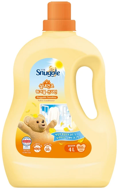 스너글 실내건조 섬유유연제 허거블 선샤인 본품, 4L, 1개