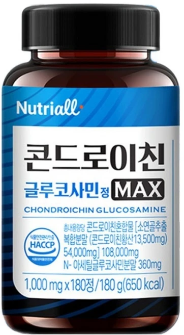 뉴트리올 콘드로이친 글루코사민 1000mg 180g, 180정, 1개