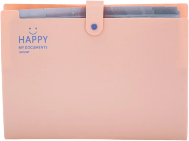 아베른 12칸 스마일 마카롱 바인더, 핑크, 1개