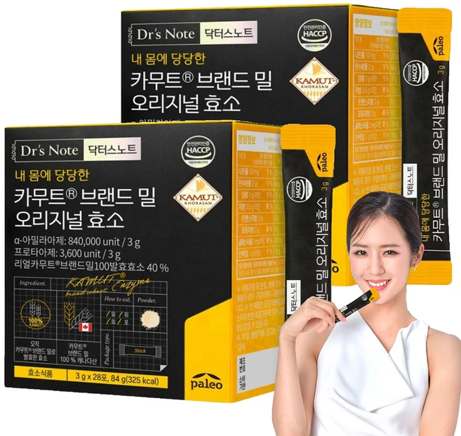 닥터스노트 팔레오 카무트 브랜드밀 오리지널 효소 28p, 84g, 2개