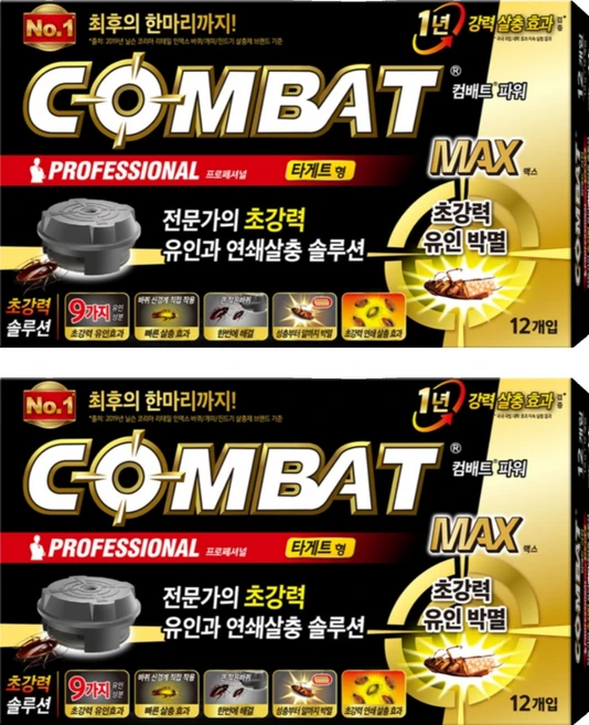 컴배트 파워 바퀴용 유인살충제 타게트형, 12g, 2개