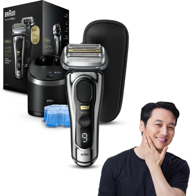 BRAUN 시리즈 9 PRO+ 전기면도기 세트, 9566cc, 크롬