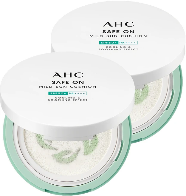 AHC 세이프온 마일드 선쿠션 SPF50+ PA++++, 25g, 2개