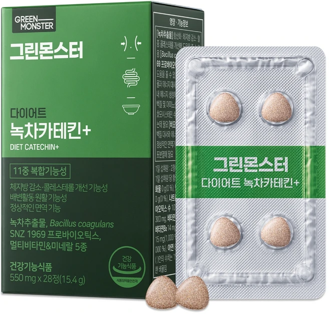그린몬스터 다이어트 녹차카테킨 플러스, 28정, 1개