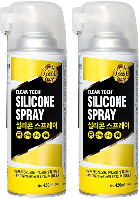크린텍 간편하게 뿌리는 자동차 실리콘 스프레이, 420ml, 2개