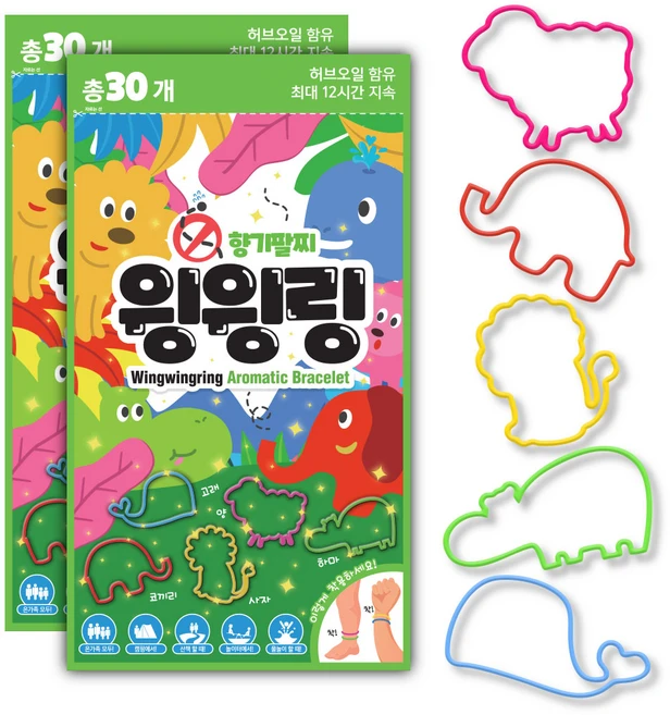 윙윙링 향기팔찌 동물친구들 30p, 2개